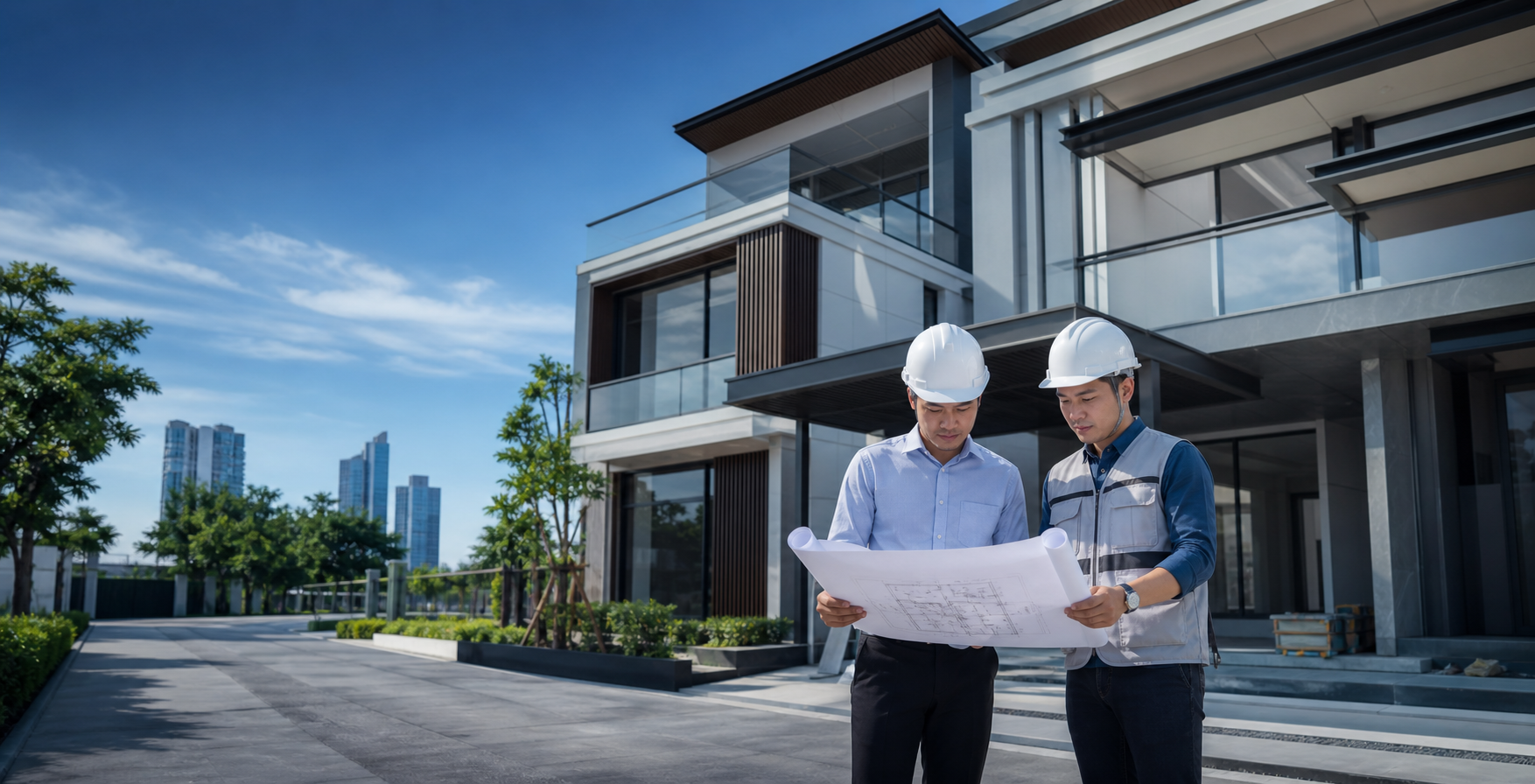 Công trình nhà ở hiện đại do nhà thầu xây dựng thi công